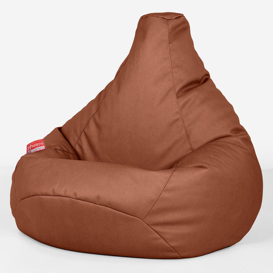 Poltrona Sacco Pouf 'Gioco' - Pelle Vegana Castagno 02