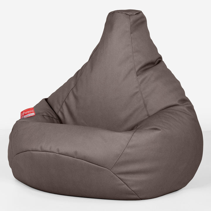 Poltrona Sacco Pouf 'Gioco' - Pelle Vegana Cioccolato 02