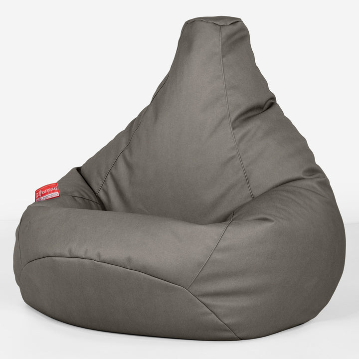 Poltrona Sacco Pouf 'Gioco' - Pelle Vegana Grigio 02