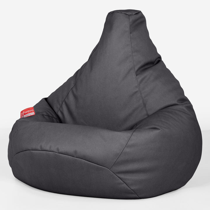 Poltrona Sacco Pouf 'Gioco' - Pelle Vegana Nero 02