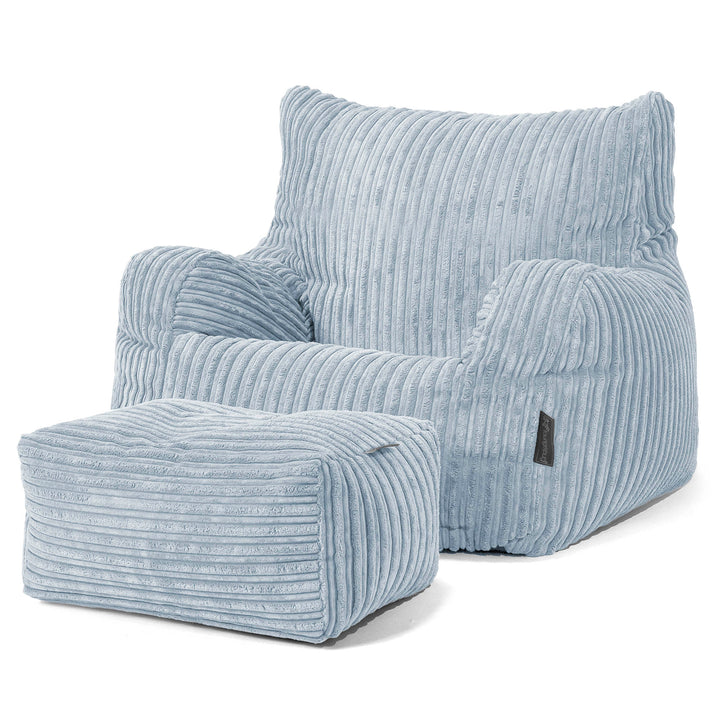 Josephine Poltrona Sacco,  Pouf - Velluto a Coste Bebè Blu 02