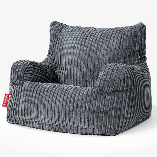 Poltrona Sacco, Pouf - Velluto a Coste Ardesia 01