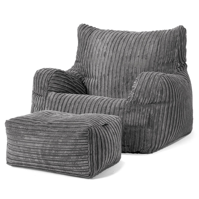 Poltrona Sacco, Pouf - Velluto a Coste Ardesia 02