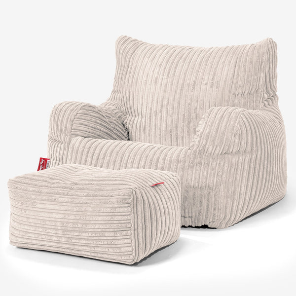 Josephine Poltrona Sacco,  Pouf - Velluto a Coste Avorio 01