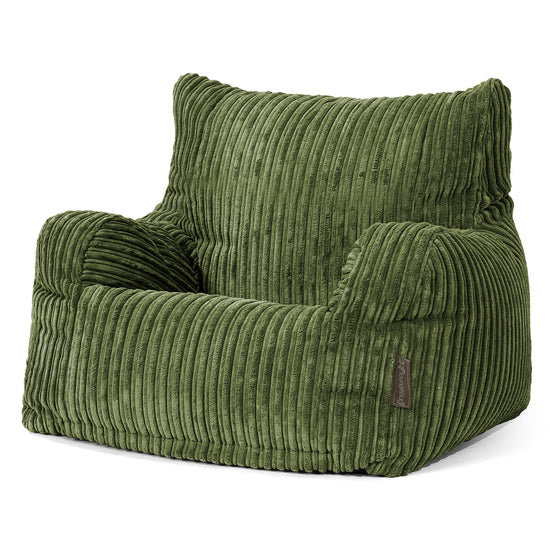Josephine Poltrona Sacco, Pouf - Velluto a Coste Verde Foresta 01