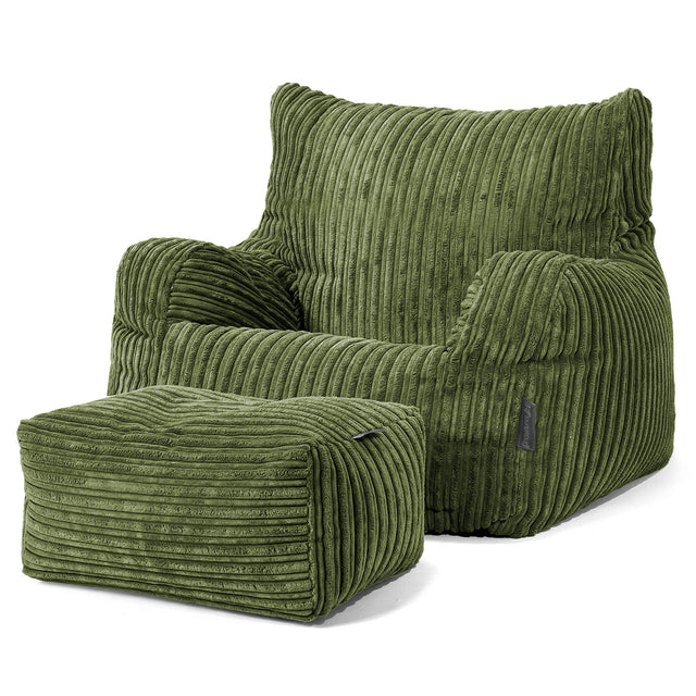 Josephine Poltrona Sacco, Pouf - Velluto a Coste Verde Foresta 02