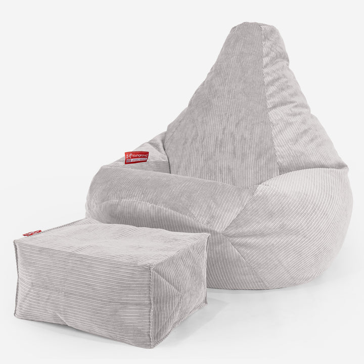 Poltrona Sacco Pouf 'Gioco' - Corda a Righine Pietra 01