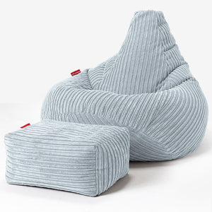 Poltrona Sacco Pouf 'Gioco' - Velluto a Coste Bebè Blu