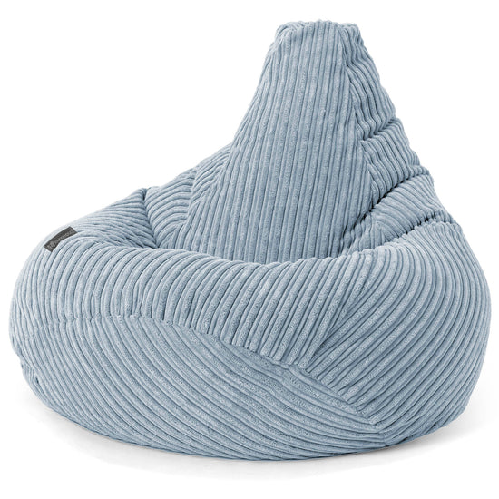 Poltrona Sacco Pouf 'Gioco' - Velluto a Coste Bebè Blu 02