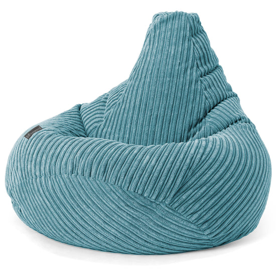 Poltrona Sacco Pouf 'Gioco' - Velluto a Coste Egeo Blu 02