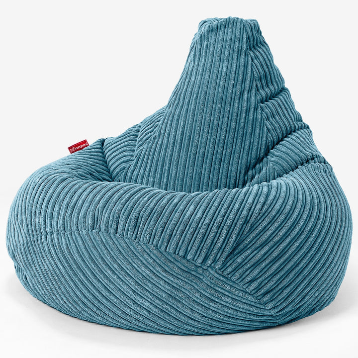 Poltrona Sacco Pouf 'Gioco' - Velluto a Coste Egeo Blu 02
