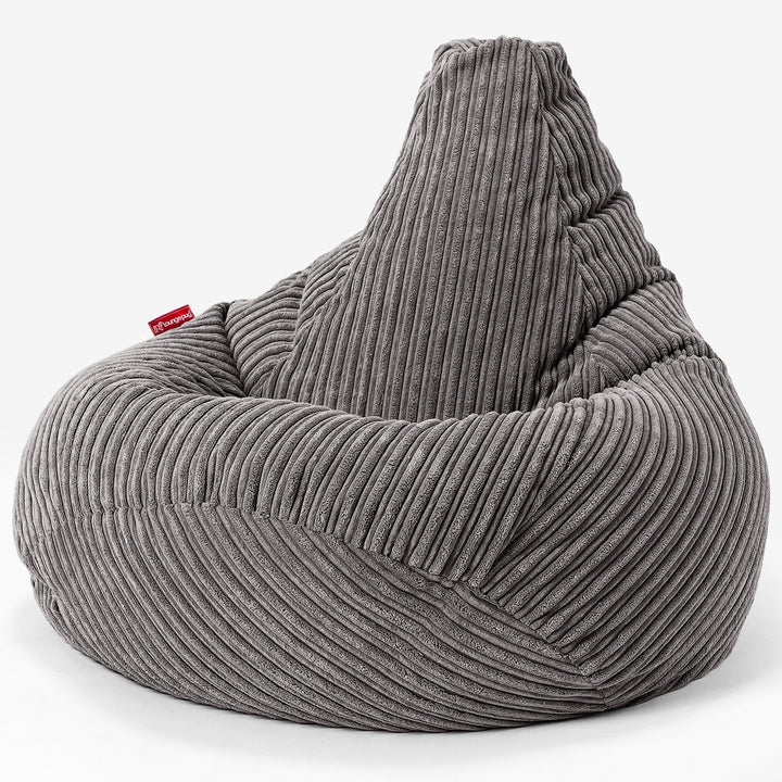 Poltrona Sacco Pouf 'Gioco' - Velluto a Coste Grafite 02