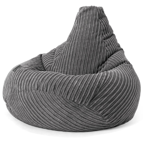 Poltrona Sacco Pouf 'Gioco' - Velluto a Coste Ardesia 02