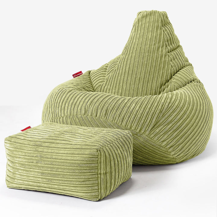 Poltrona Sacco Pouf 'Gioco' - Velluto a Coste Lime 01