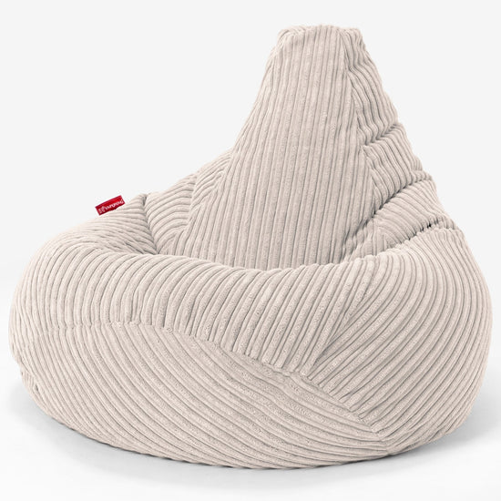 Poltrona Sacco Pouf 'Gioco' - Velluto a Coste Avorio 02