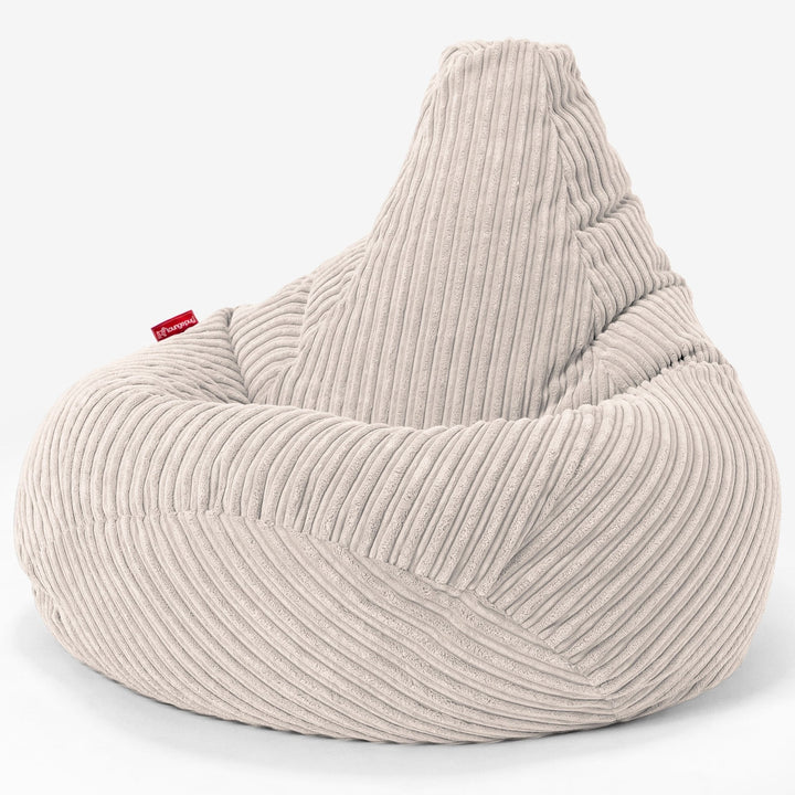 Poltrona Sacco Pouf 'Gioco' - Velluto a Coste Avorio 02