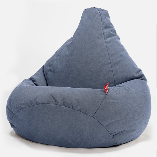Poltrona Sacco Pouf 'Gioco' - Denim Effetto Consumato Navy 02