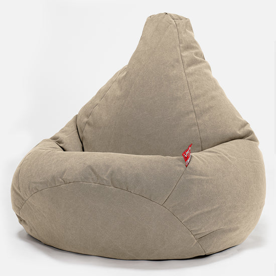 Poltrona Sacco Pouf 'Gioco' - Denim Effetto Consumato Terra 02