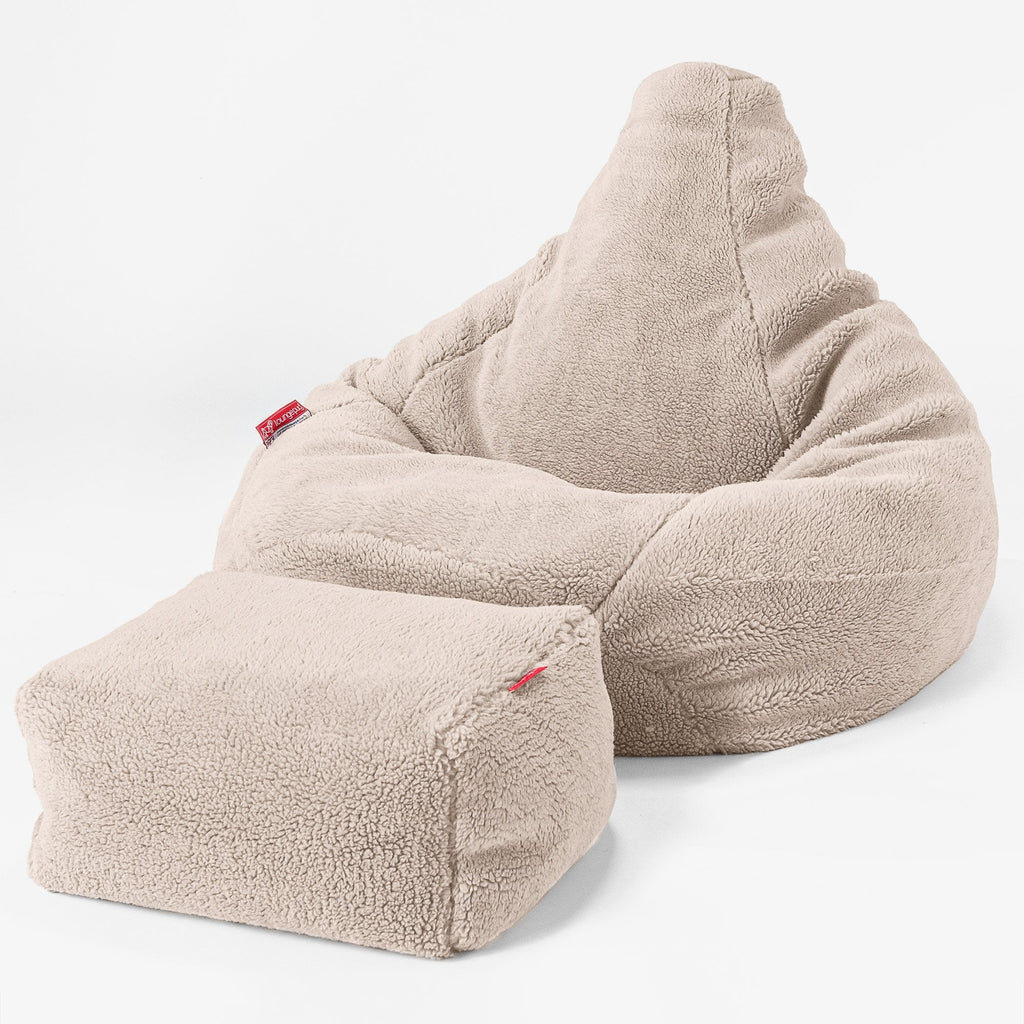 Poltrona Sacco Pouf 'Gioco' - Eco-pelliccia Orsacchiotto Visone 04