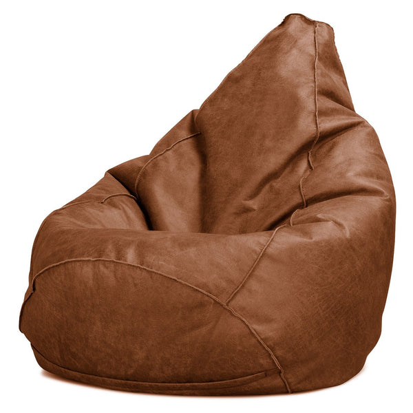 Poltrona Sacco Pouf 'Gioco' - Pelle Effetto Vintage Tenné 01
