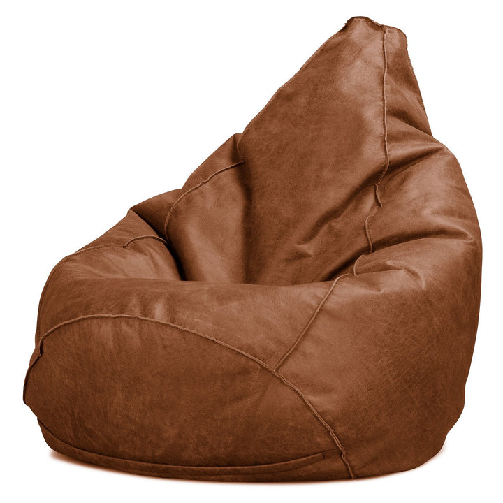 Poltrona Sacco Pouf 'Gioco' - Pelle Effetto Vintage Tenné 02