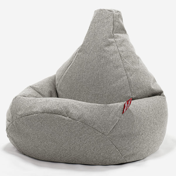 Poltrona Sacco Pouf 'Gioco' - Tessuto in Lana Interalli Argento 01