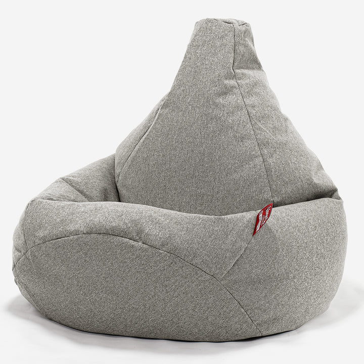 Poltrona Sacco Pouf 'Gioco' - Tessuto in Lana Interalli Argento 02