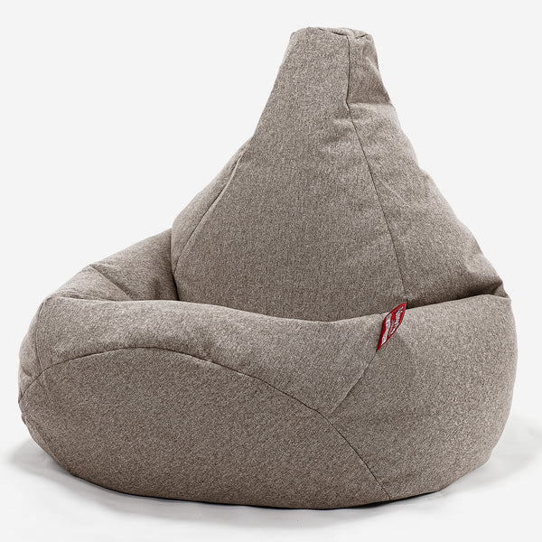 Poltrona Sacco Pouf 'Gioco' - Tessuto in Lana Interalli Biscotto 01