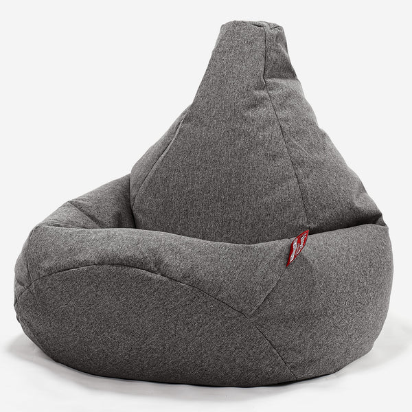 Poltrona Sacco Pouf 'Gioco' - Tessuto in Lana Interalli Grigio 01