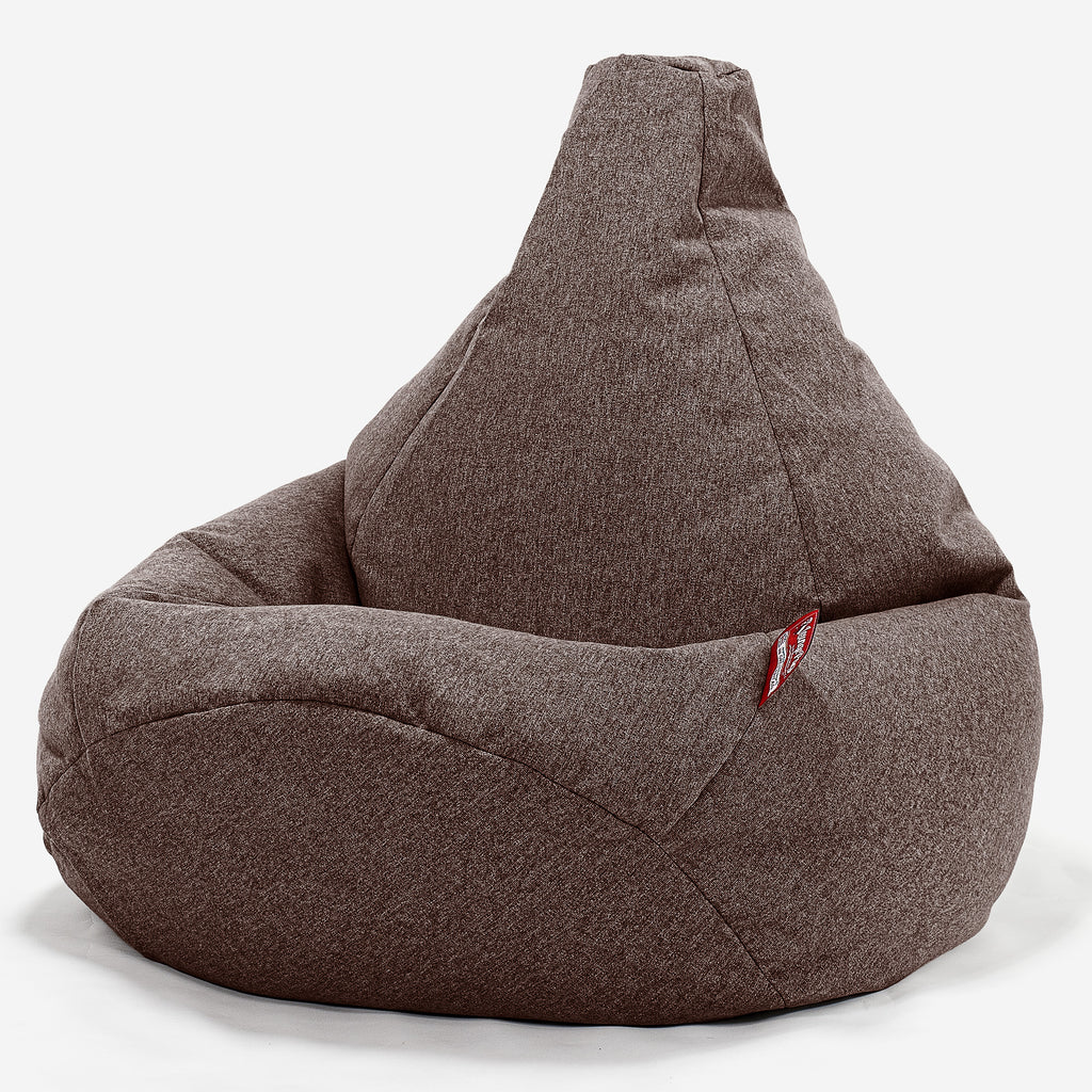 Poltrona Sacco Pouf 'Gioco' - Tessuto in Lana Interalli Marrone 02