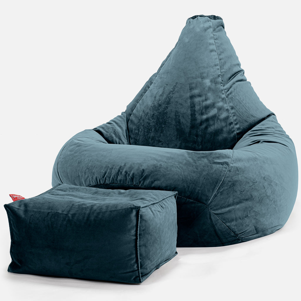 Poltrona Sacco Pouf 'Gioco' - Velluto Alzavola 01