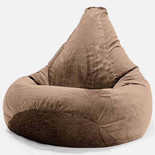 Poltrona Sacco Pouf 'Gioco' - Velluto Espresso 01