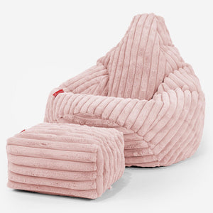 Poltrona Sacco Pouf 'Gioco' - Velluto Felpato Ultra Morbido Rosa Antico