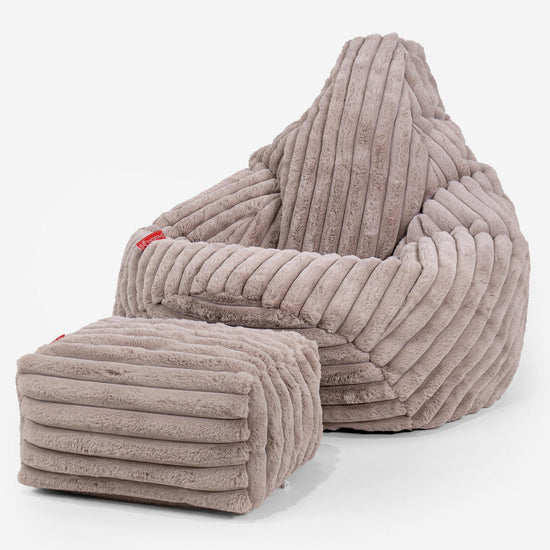 Poltrona Sacco Pouf 'Gioco' - Velluto Felpato Ultra Morbido Visone 01
