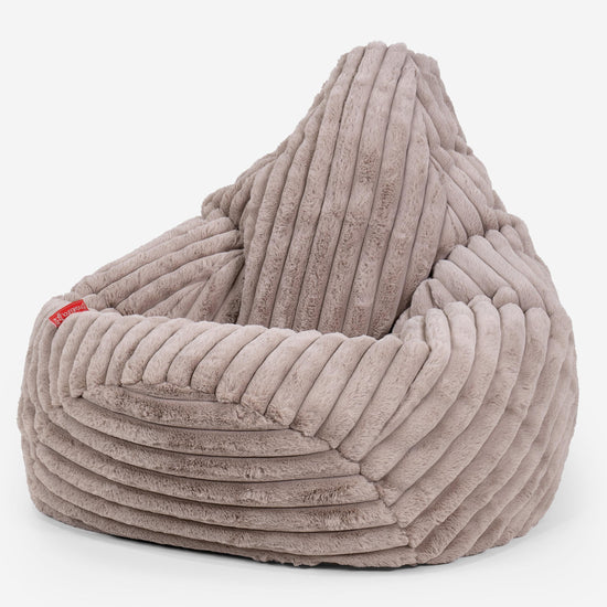 Poltrona Sacco Pouf 'Gioco' - Velluto Felpato Ultra Morbido Visone 02
