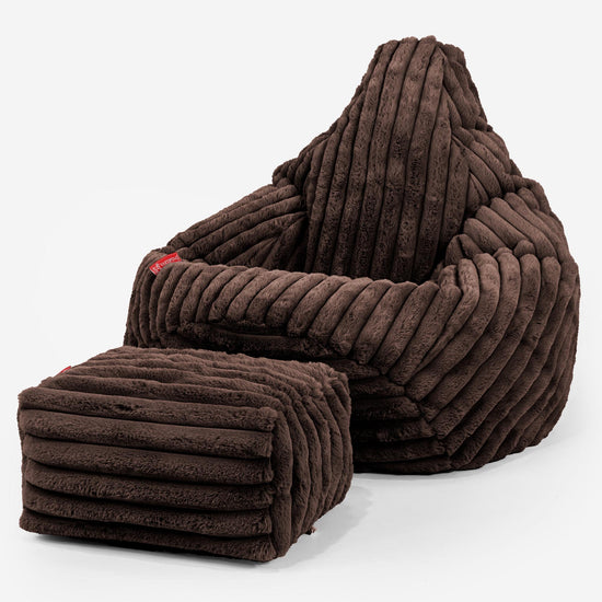 Poltrona Sacco Pouf 'Gioco' - Velluto Felpato Ultra Morbido Zibellino 01