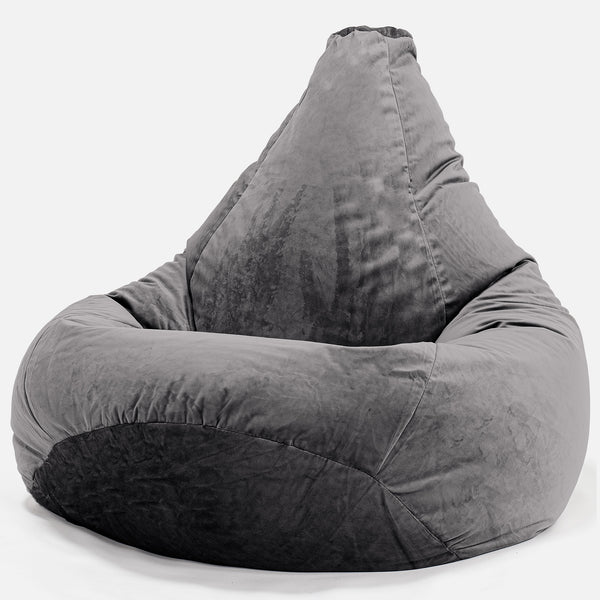 Poltrona Sacco Pouf 'Gioco' - Velluto Grafite 01