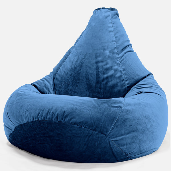 Poltrona Sacco Pouf 'Gioco' - Velluto Navy 01