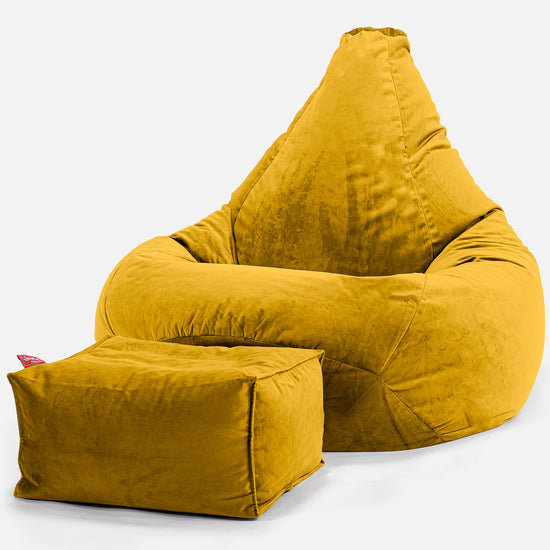 Poltrona Sacco Pouf 'Gioco' - Velluto Oro 01