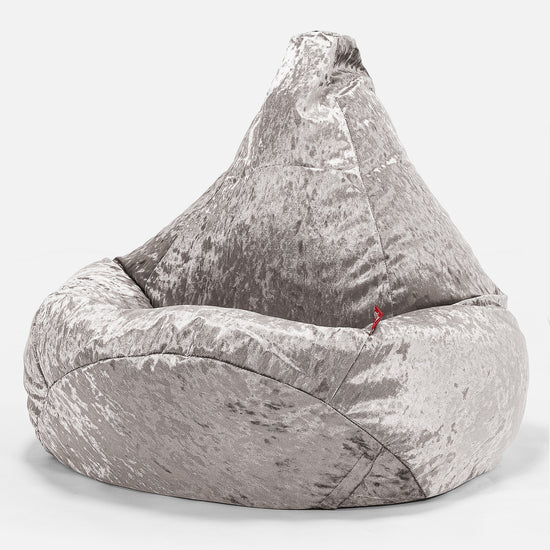 Poltrona Sacco Pouf 'Gioco' - Velluto Vintage Argento 02