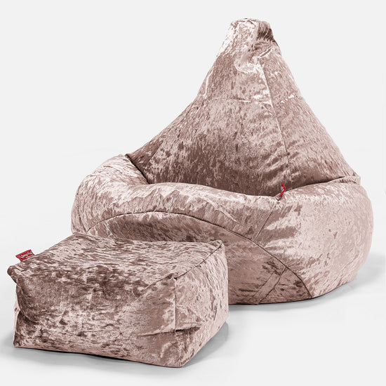 Poltrona Sacco Pouf 'Gioco' - Velluto Vintage Tartufo 01