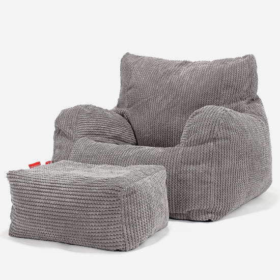 Poltrona Sacco,  Pouf - Pompon Carbone Grigio 02