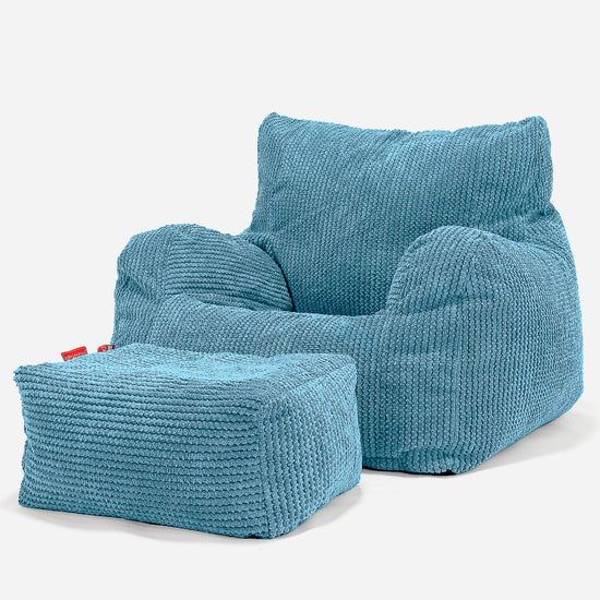 Poltrona Sacco,  Pouf - Pompon Egeo Blu 02