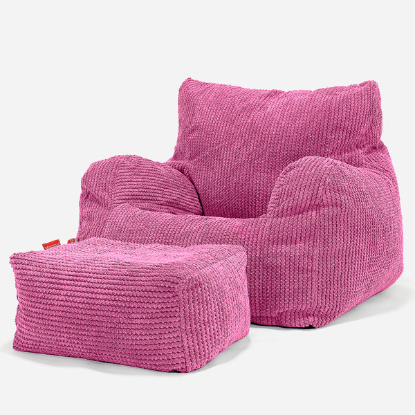 Poltrona Sacco,  Pouf - Pompon Rosa 01