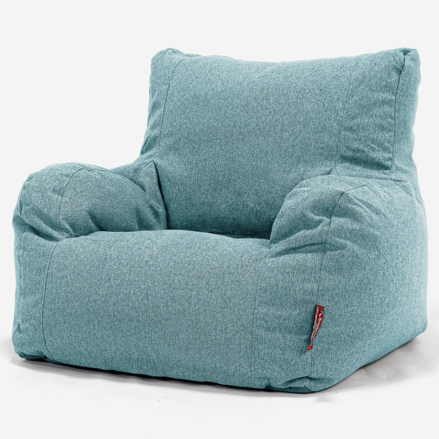 Poltrona Sacco,  Pouf - Tessuto in Lana Interalli Acqua 01