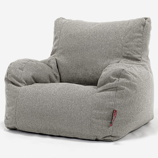 Poltrona Sacco,  Pouf - Tessuto in Lana Interalli Argento 01