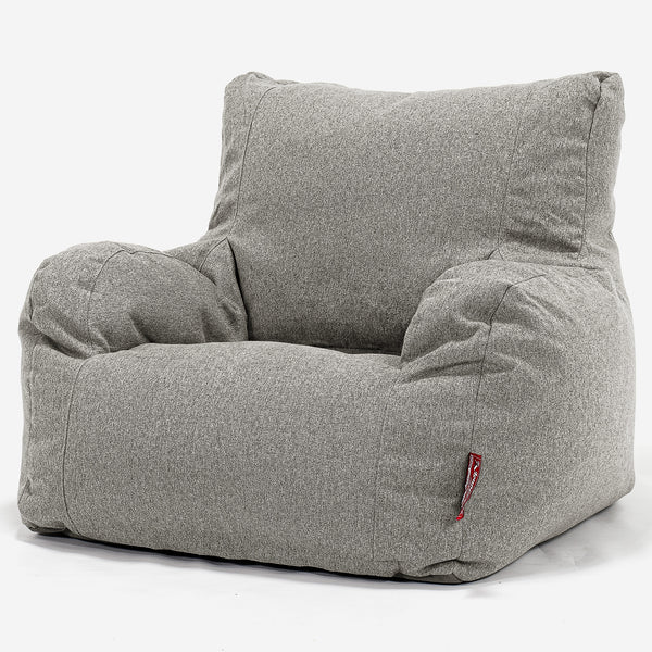 Poltrona Sacco,  Pouf - Tessuto in Lana Interalli Argento 01