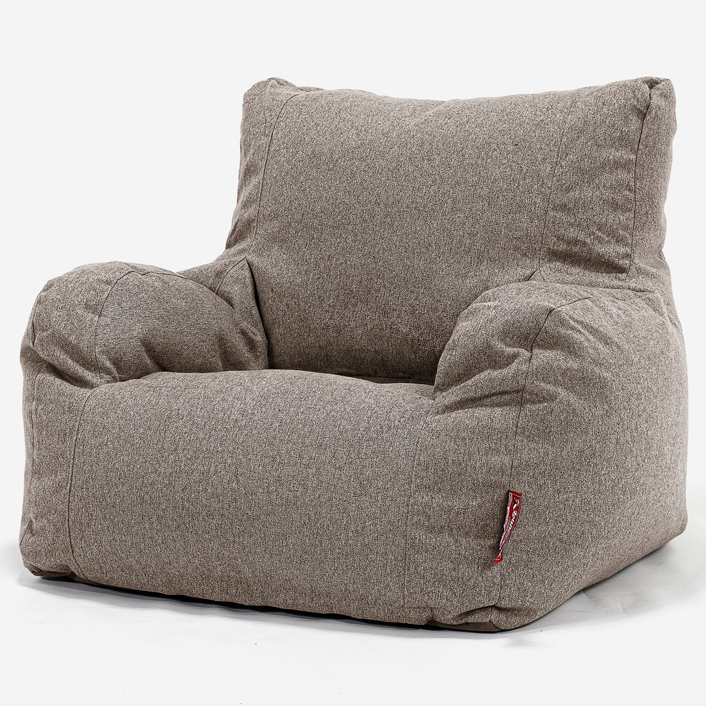 Poltrona Sacco,  Pouf - Tessuto in Lana Interalli Biscotto 01