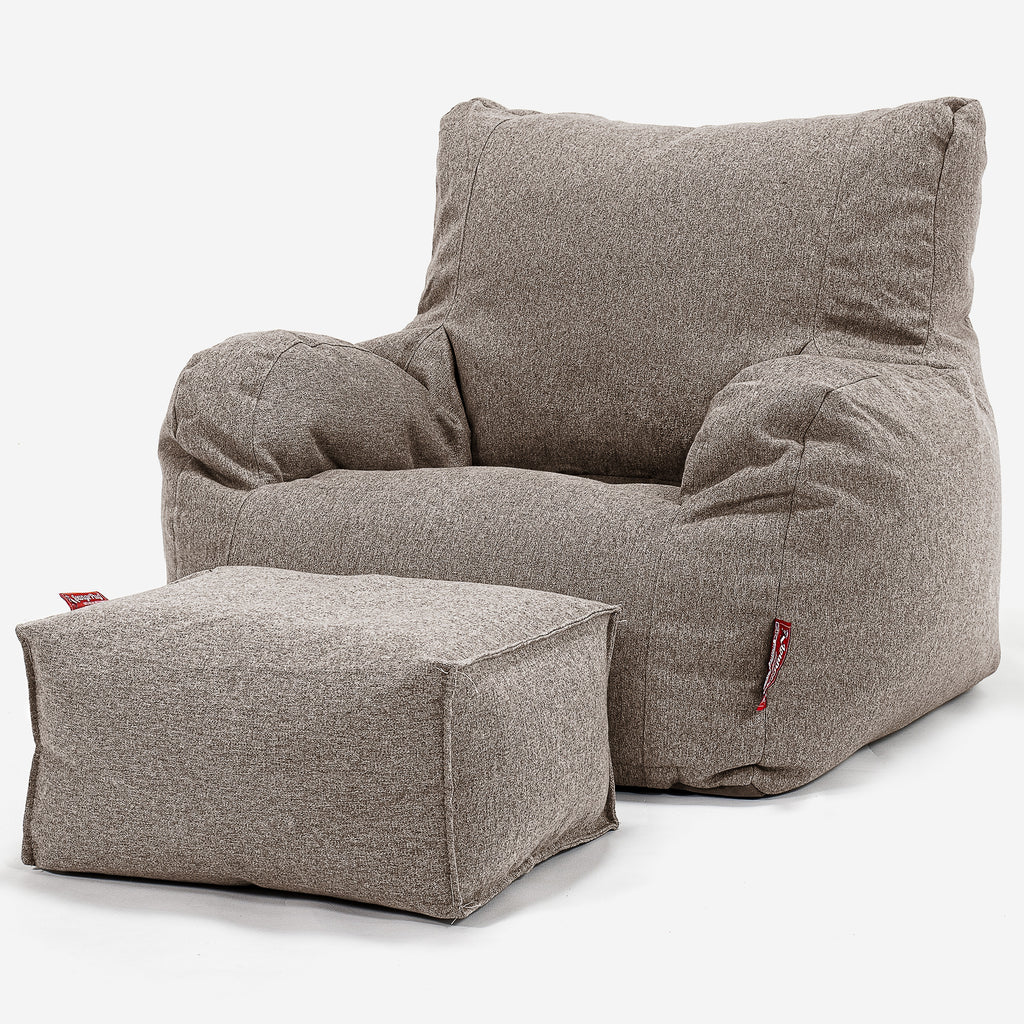Poltrona Sacco,  Pouf - Tessuto in Lana Interalli Biscotto 02