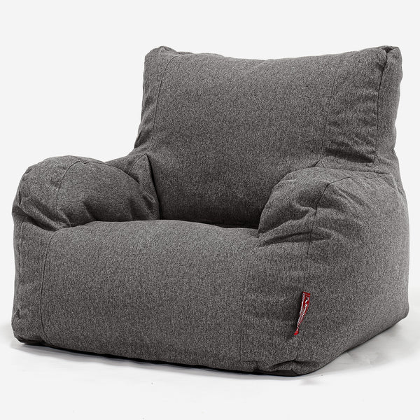 Poltrona Sacco,  Pouf - Tessuto in Lana Interalli Grigio 01
